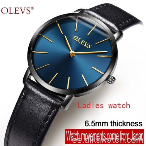 OLEVS, reloj de cuarzo de cuero de lujo para hombre, calendario ultrafino, minimalista, informal, de negocios, relojes delgados para hombre, 2021, Reloj de gran venta